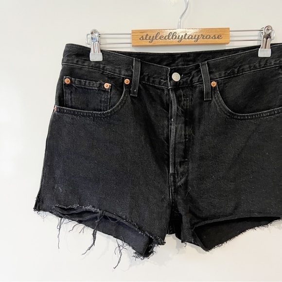 Levi's 501 Original Denim Shorts - Lunar Black - Picture 7 of 12